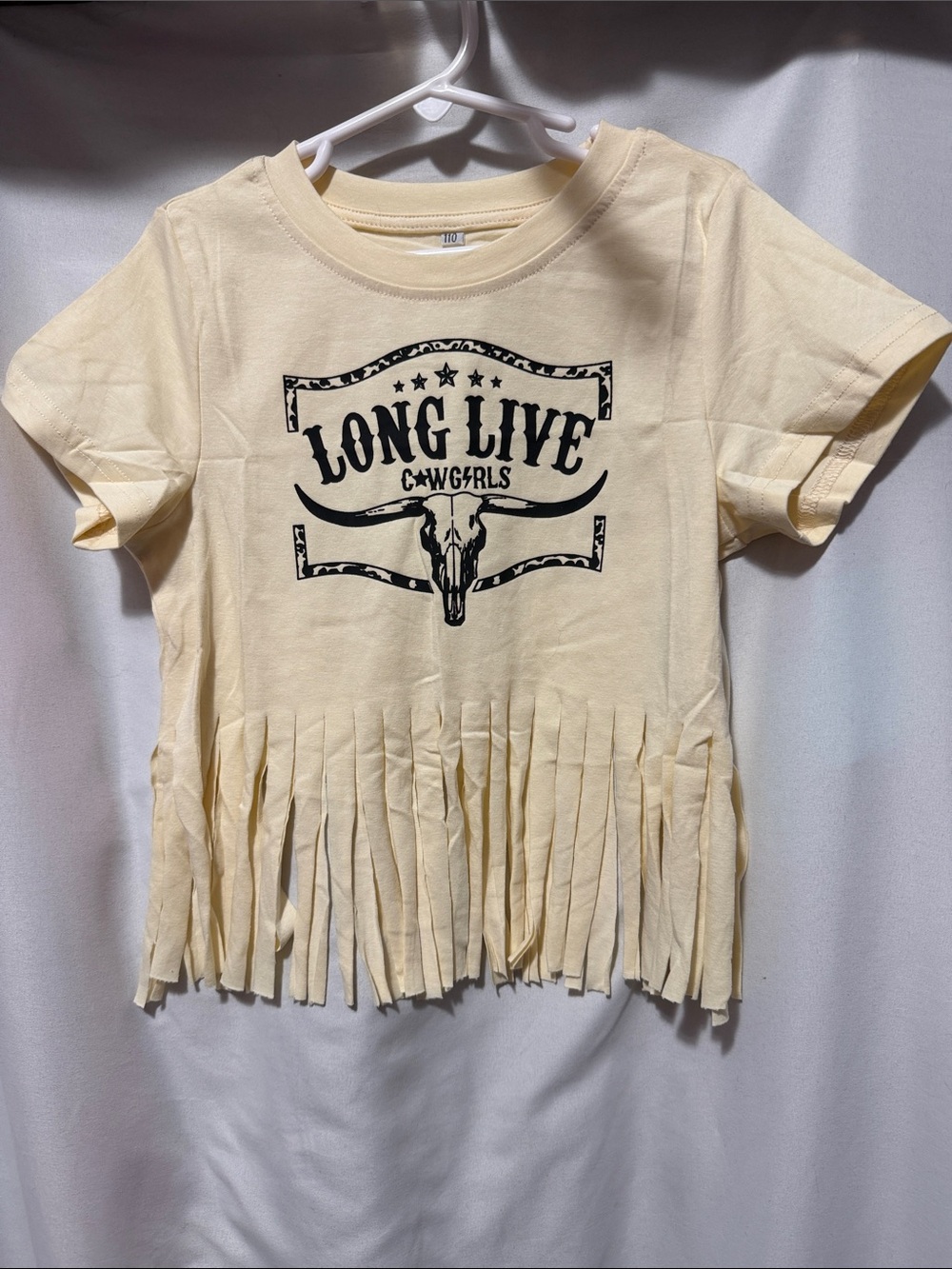 Long Live Cowgirls Fringe Tee - Cream Graphic Top
